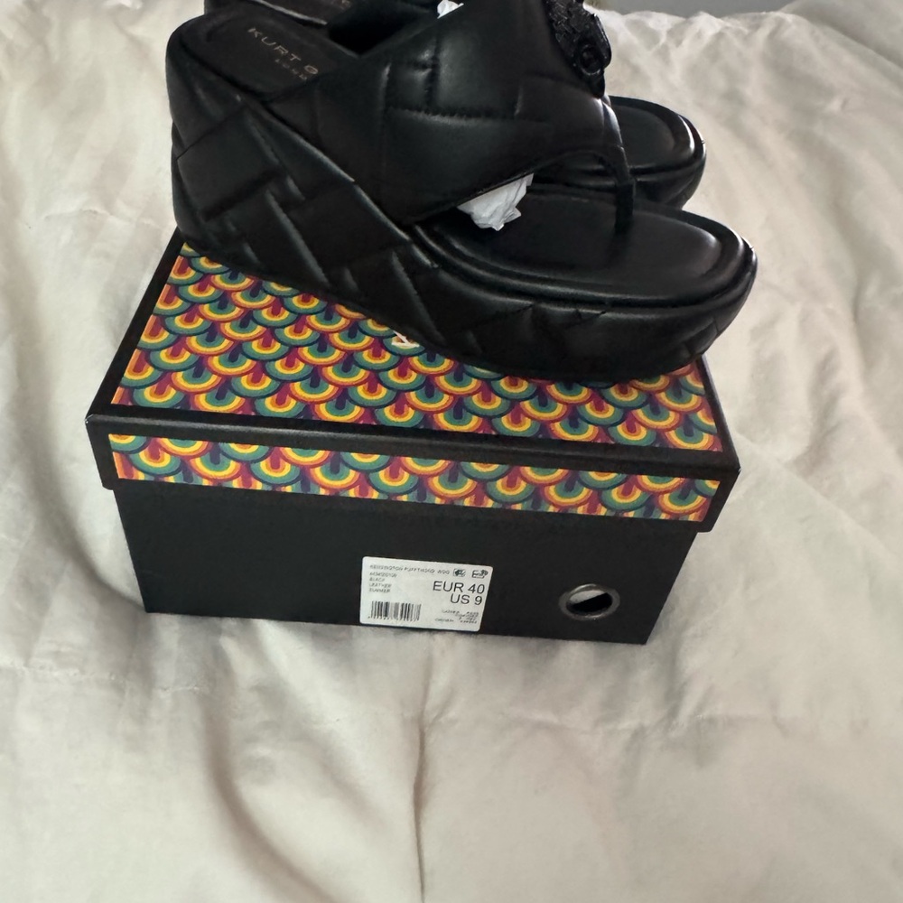 Kurt Geiger Black Chunky Platform Sandals